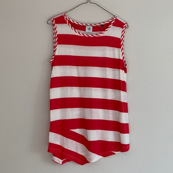 Cabi 5198 Carousel Asymmetrical Striped Tank Top - Picture 4 of 8